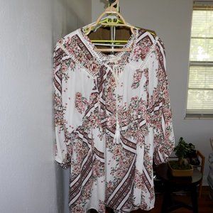 Oddy floral hippie boho Chic blouse plus size